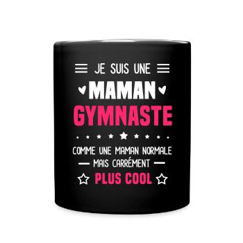 maman gymnaste maman normale mère gym - Mug uni - noir - Devant