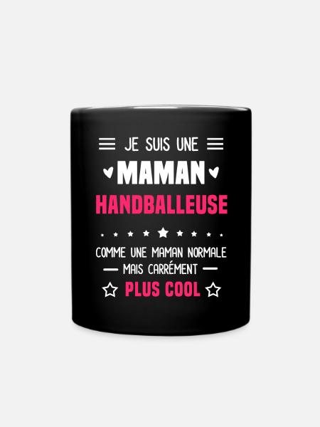 maman handballeuse maman normale mère handball - Mug uni - noir