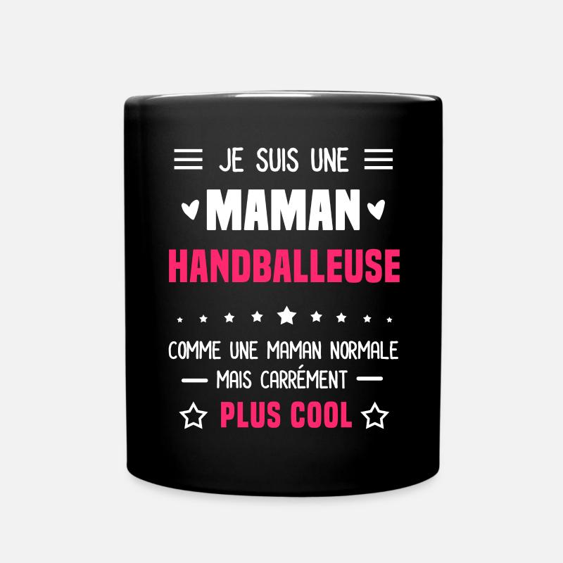maman handballeuse maman normale mère handball - Mug uni - noir
