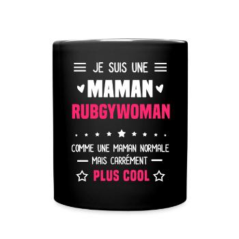 maman rubgywoman maman normale mère rugby - Mug uni - noir - Devant