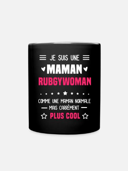maman rubgywoman maman normale mère rugby - Mug uni - noir