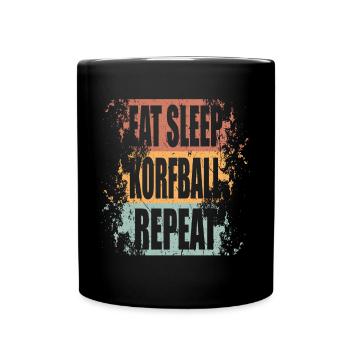 Korfball Eat Sleep Repeat - Full Colour Mug - black - Front