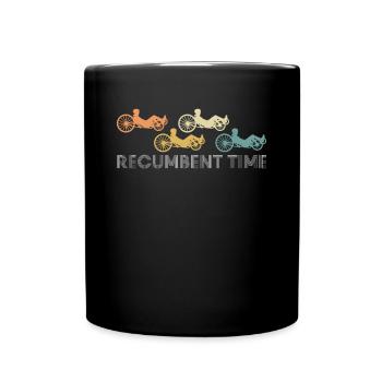 Vintage Retro Recumbent Time Geschenk Liegerad - Tasse einfarbig - Schwarz - Vorne