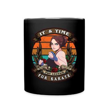 C’est l’heure du karaté femme rétro - Mug uni - noir - Devant