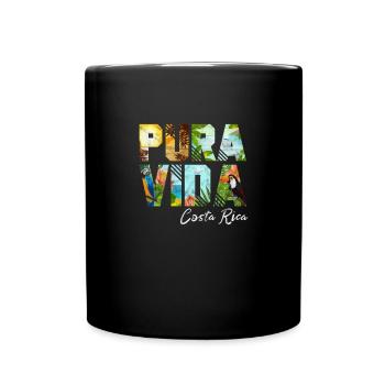 Costa Rica Urlaub Mittelamerika Pura Vida Geschenk - Tasse einfarbig - Schwarz - Vorne