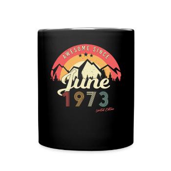 Retro 1973 Juni - Tasse einfarbig - Schwarz - Vorne