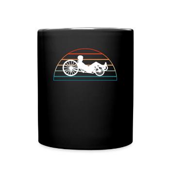 Liegerad Geschenk Shirt - Tasse einfarbig - Schwarz - Vorne