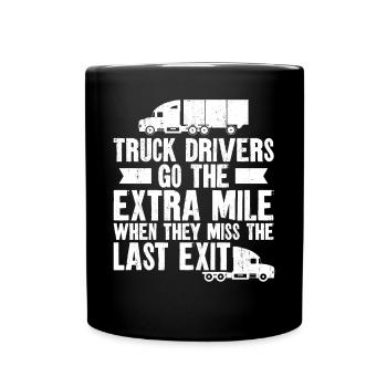 Trucker Truck Driver Vintage Truck - Tasse einfarbig - Schwarz - Vorne