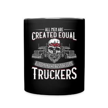 Trucker Truck Driver Vintage All - Tasse einfarbig - Schwarz - Vorne