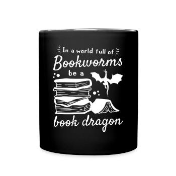 Livre Dragon I Dans un monde plein de rats de bibliothèque - Mug uni - noir - Devant