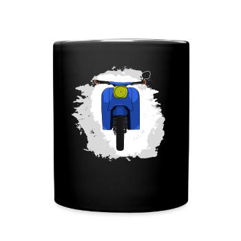 Schwalbe KR51 / Schwalbenfahrer / Ostalgie / Mofa - Tasse einfarbig - Schwarz - Vorne