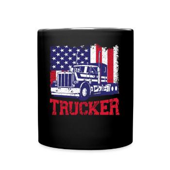 Trucker Truck Driver Vintage Usa - Tasse einfarbig - Schwarz - Vorne