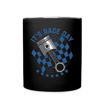 Autorennen Geschenk Motorsport - Tasse einfarbig - Schwarz - Vorne