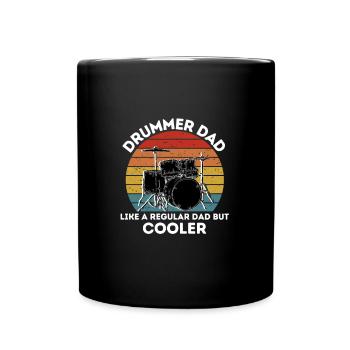 Papa batteur comme un papa ordinaire mais cadeau de papa plus cool - Mug uni - noir - Devant