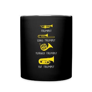 Verschiedene Arten Trompeten Blasinstrument - Tasse einfarbig - Schwarz - Vorne