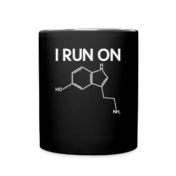 Ich laufe auf Serotonin - Wissenschaftslehrer - Tasse einfarbig - Schwarz - Vorne