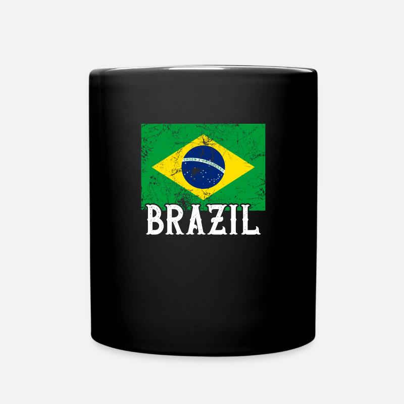 Brazil Flag - Brasilien Flagge - Tasse einfarbig - Schwarz