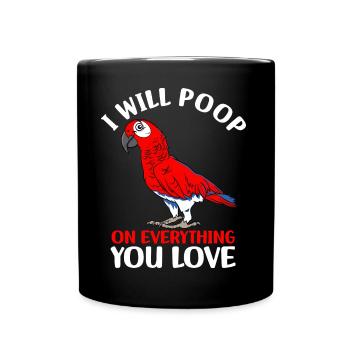Perroquet - Mug uni - noir - Devant