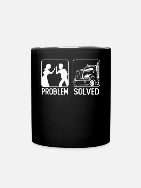 Trucker Truck Driver Wife Husband - Full Colour Mug - black