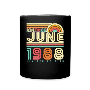 Salutations d’anniversaire 1988 Juin - Mug uni - noir - Devant
