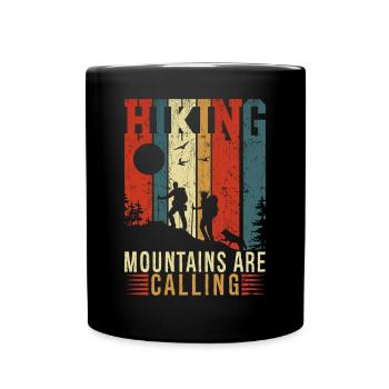 Hiking Mountains Are Calling Retro Vintage Outfit - Tasse einfarbig - Schwarz - Vorne