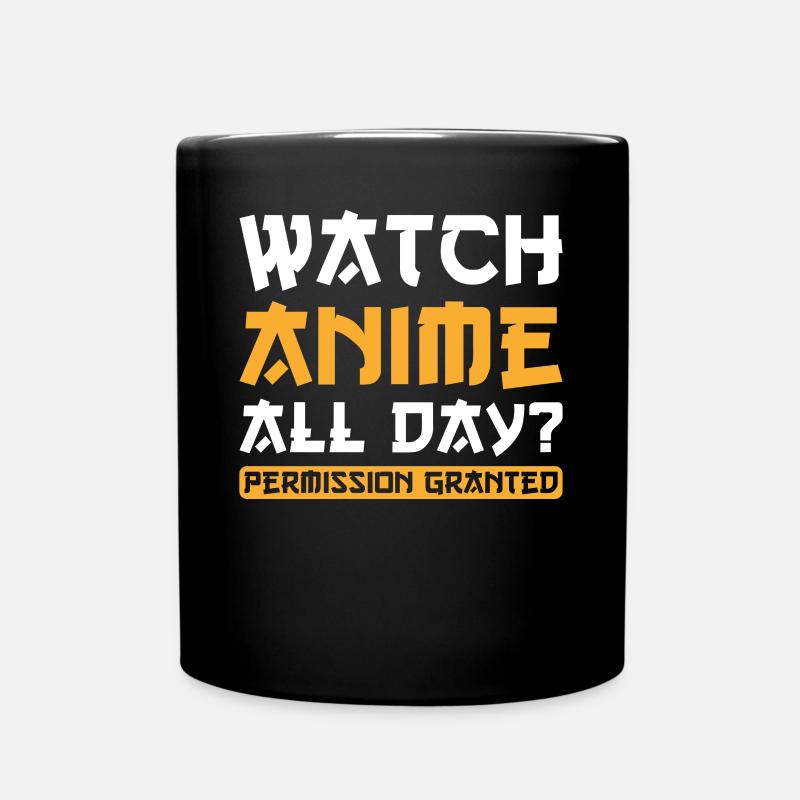 Anime Watch Anime all day - Full Colour Mug - black