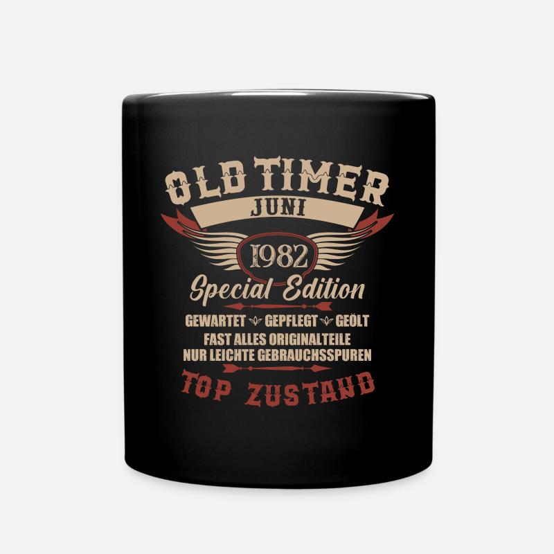 Oldtimer Juni 1982 Geboren Jahrgang Geburtstag - Tasse einfarbig - Schwarz