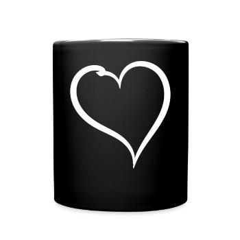 Simple White Heart - Full Colour Mug - black - Front