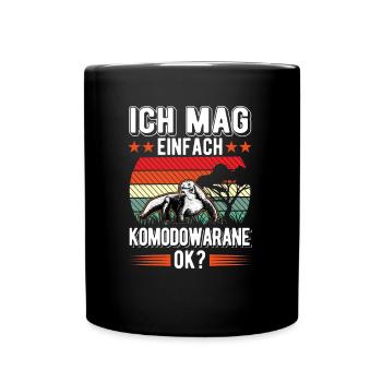 Ich mag einfach Komodowarane - Tasse einfarbig - Schwarz - Vorne