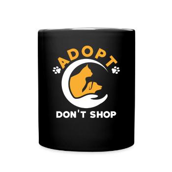 Adopt dont shop - Tasse einfarbig - Schwarz - Vorne