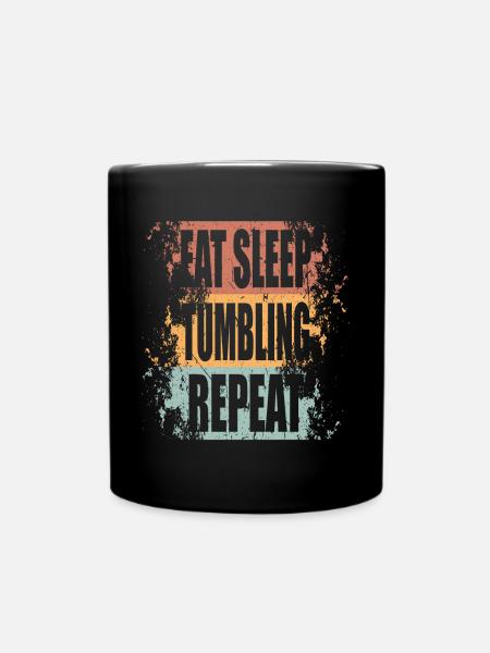 Tumbling Eat Sleep Repeat - Tasse einfarbig - Schwarz
