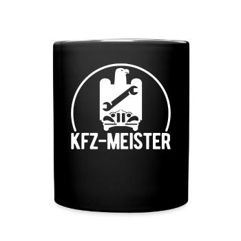 KFZ Meister KFz Mechaniker Meister Zunftzeichen - Tasse einfarbig - Schwarz - Vorne