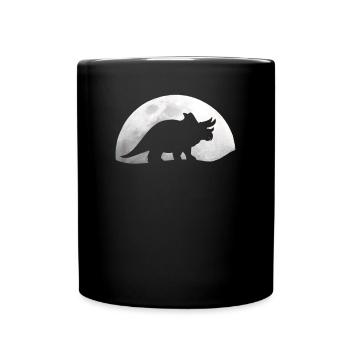 Dinosaurier Mond Triceratops Dino Paläontologie - Tasse einfarbig - Schwarz - Vorne