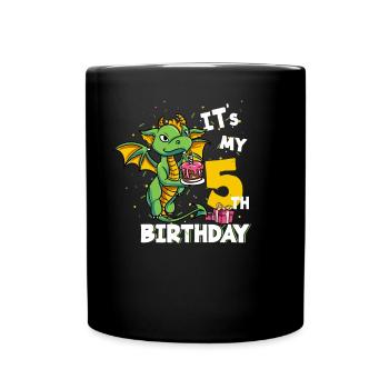 Dragon Vert 5ème Anniversaire - Mug uni - noir - Devant