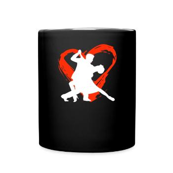 Un cœur pour la salsa - Mug uni - noir - Devant