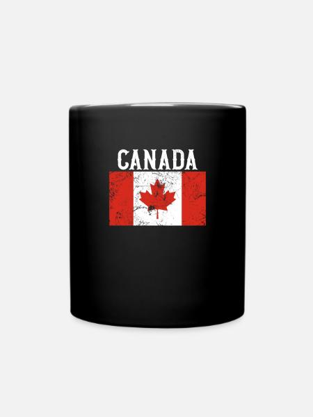 Canada Flag Travel Home Vacances Canadien - Mug uni - noir