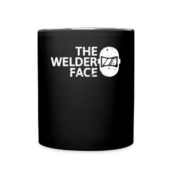 The welder face Das Schweißer Gesicht - Tasse einfarbig - Schwarz - Vorne