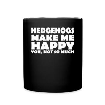 Funny Hedgehog Shirt - Tasse einfarbig - Schwarz - Vorne
