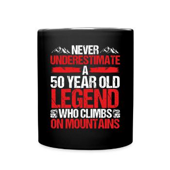 50 Year Old Mountain Climber 50th Birthday - Tasse einfarbig - Schwarz - Vorne