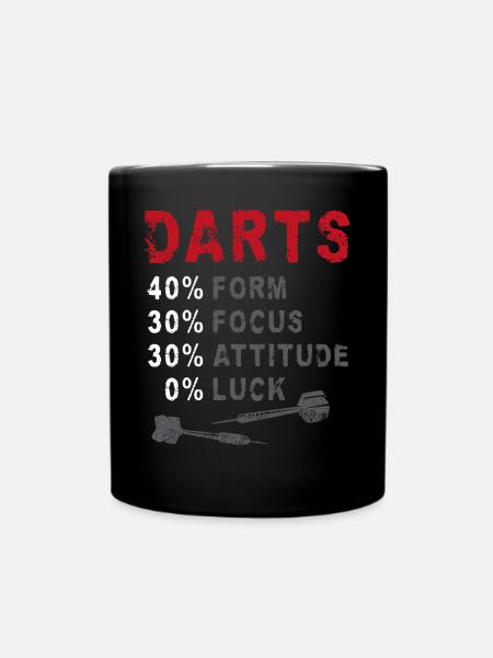 Darts Vintage Darts 40% Shape 30% - Full Colour Mug - black