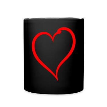 Cœur rouge simple - Mug uni - noir - Devant