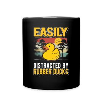 Facilement distrait par Rubber Ducks Rubber Duck - Mug uni - noir - Devant