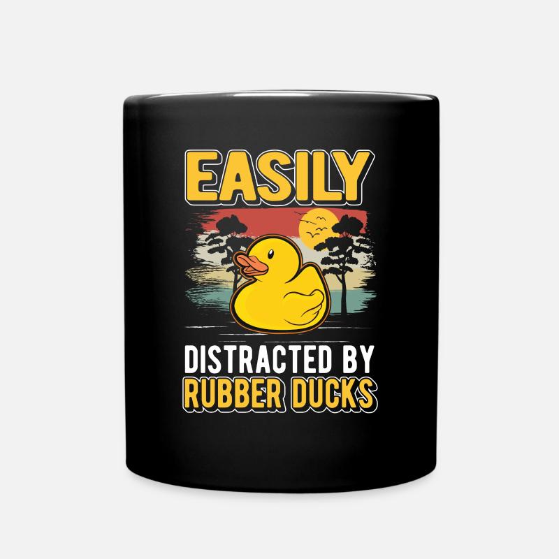 Easily distracted by Rubber Ducks Rubber Duck - Full Colour Mug - black