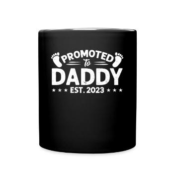 Promoted to Dad Est. 2023 Dad Father's Day - Full Colour Mug - black - Front