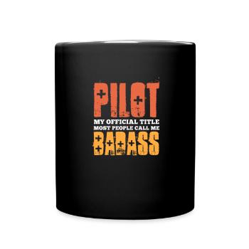 Pilot Flugzeug Fliegen Flieger Geschenk - Tasse einfarbig - Schwarz - Vorne