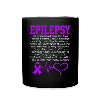 Fight Epilepsy Epileptic Epilepsy Awareness Month - Full Colour Mug - black - Front