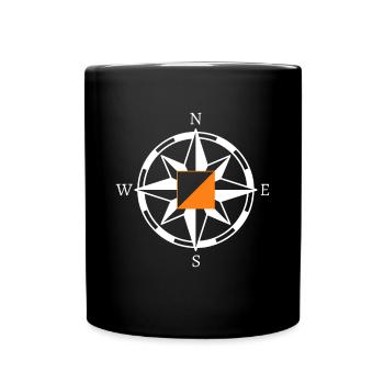 Orienteering Compass Gift - Full Colour Mug - black - Front