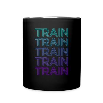 Zug Eisenbahn Lokomotive Retro - Tasse einfarbig - Schwarz - Vorne
