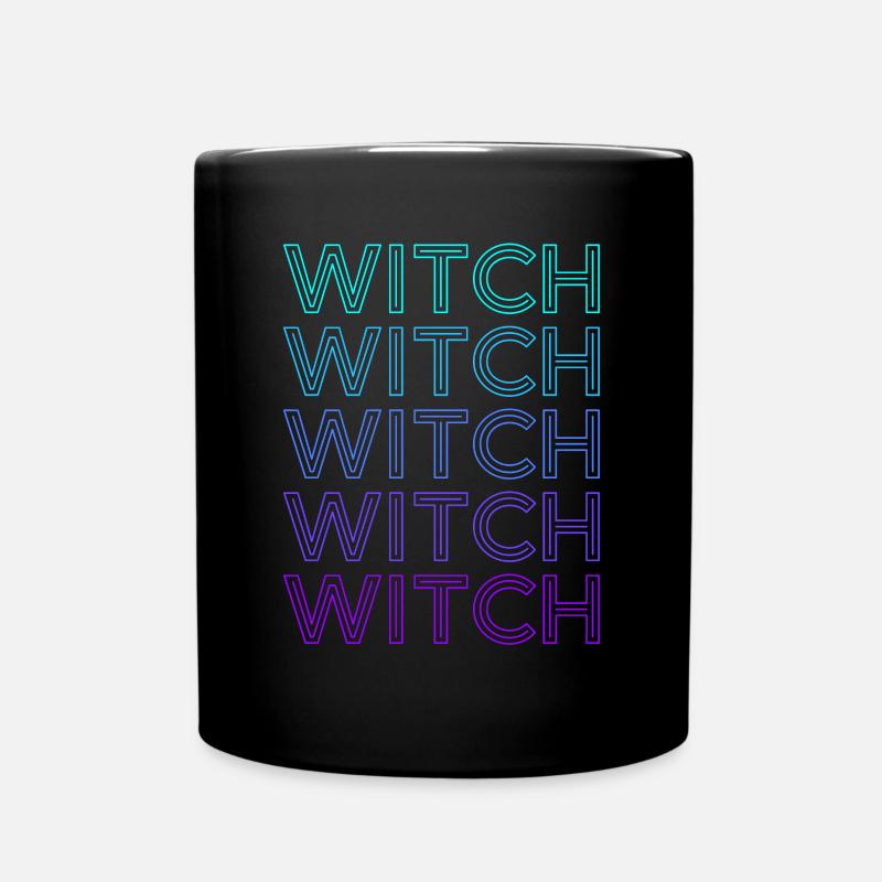Witch Retro - Full Colour Mug - black