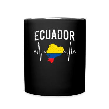 Ecuador Heartbeat - Full Colour Mug - black - Front